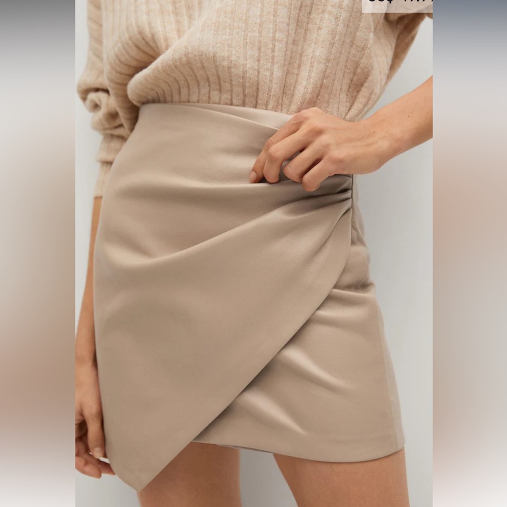 Mango Faux Leather Mini Skirt
